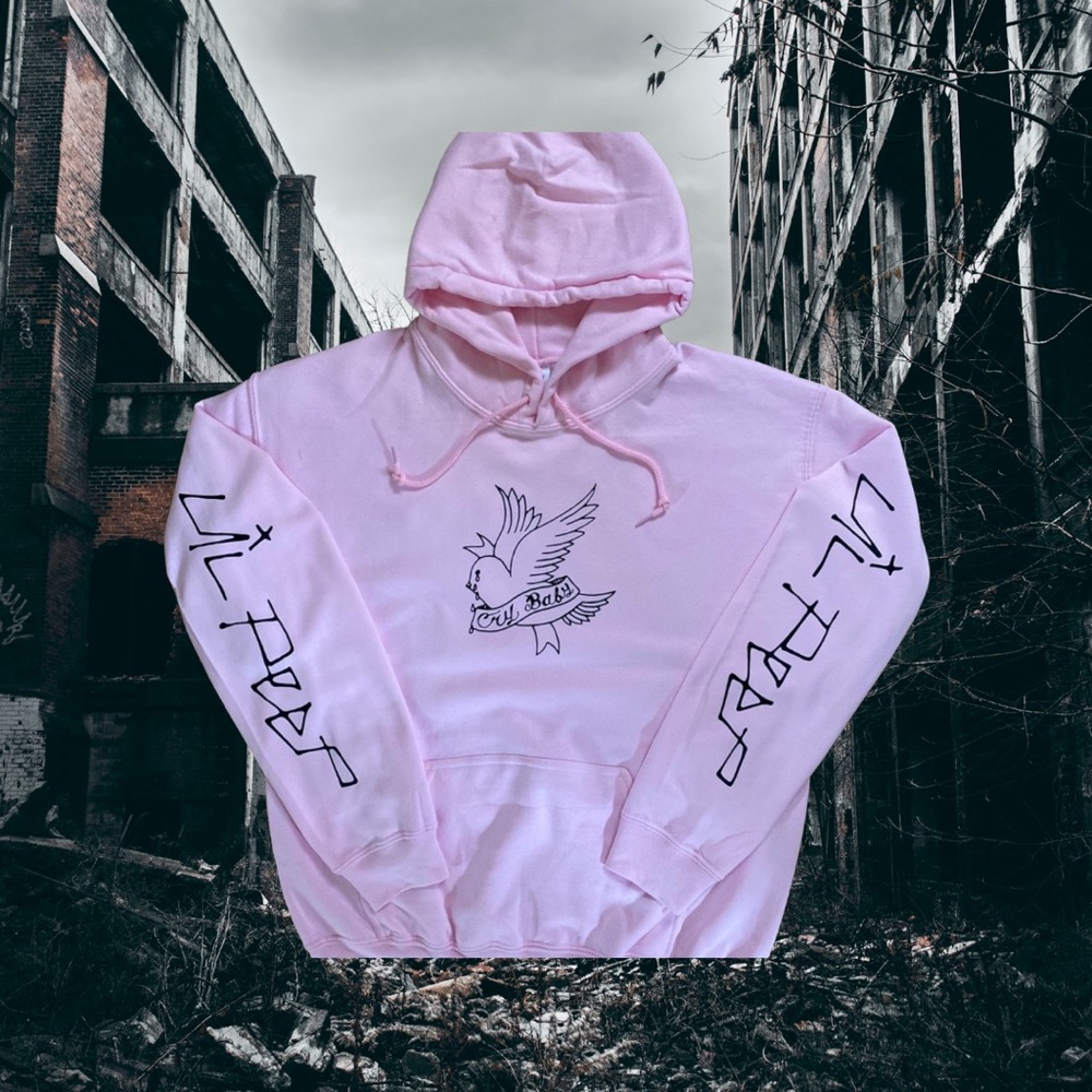 Gildan Pink Hoodie with Black Graphics